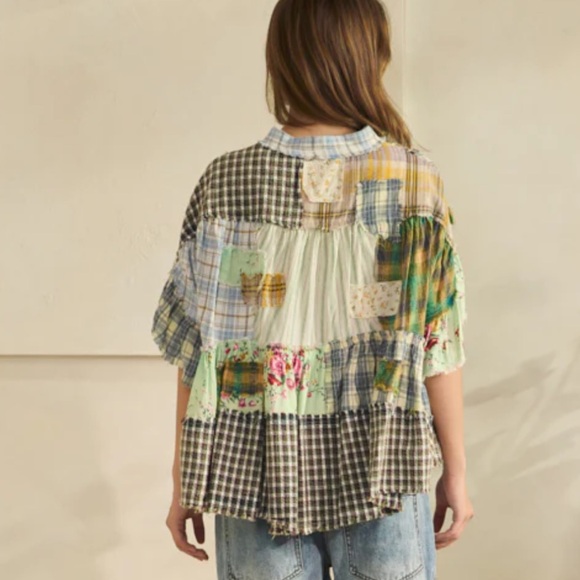 Oli & Hali Patchwork Plaid Top - Picture 3 of 6